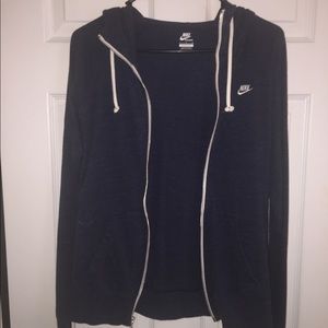 Navy Nike Zip Up. Child size large, fits adult.